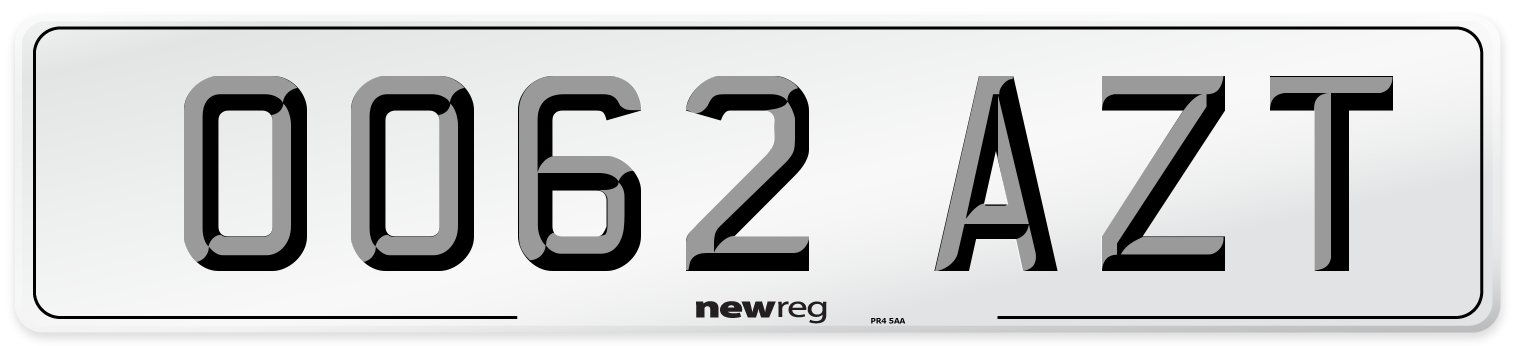 OO62 AZT Number Plate from New Reg